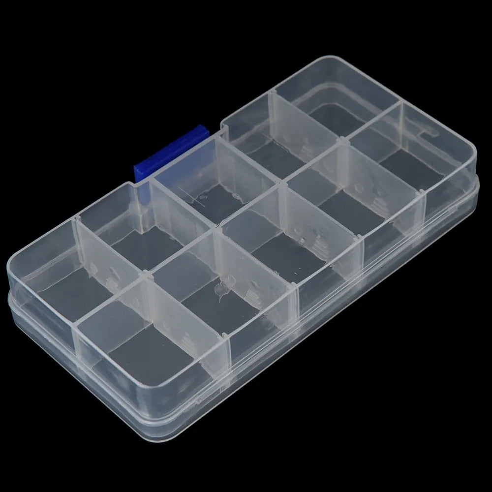 10 Grid Adjustable Organizer For Jewelry Compartments Plastic Transparent Jewel Bead Case Cover Box Storage Container