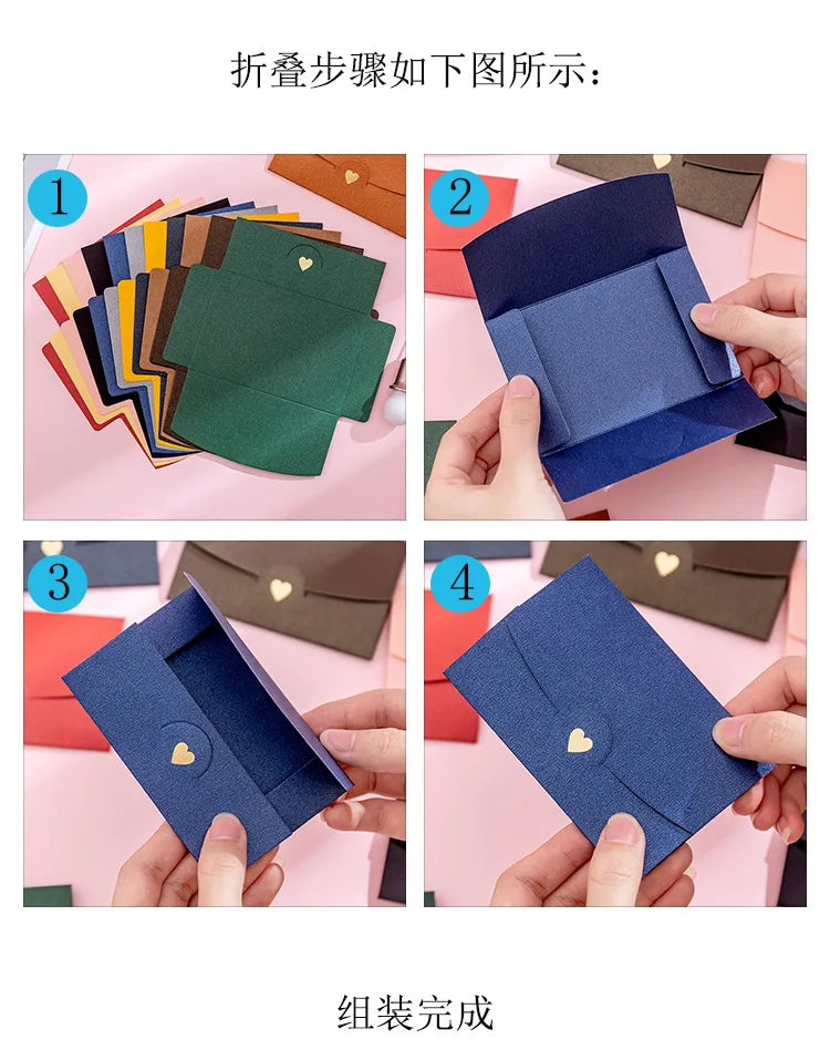 (10 Pieces/Lot) 10.5*7CM Color Retro Bronzing Mini Envelopes Iridescent Paper Love Letter Invitation Envelope