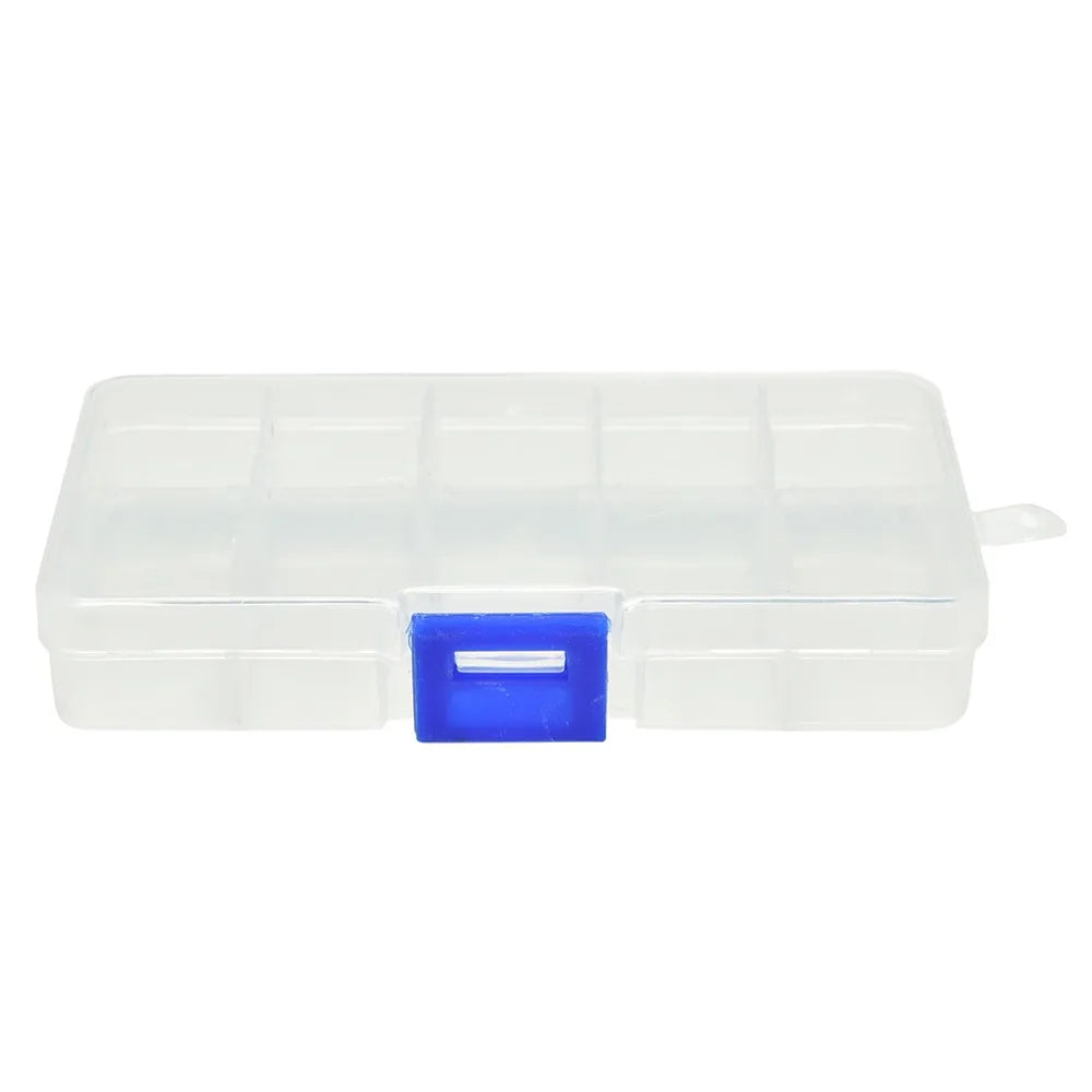 10 Grid Adjustable Organizer For Jewelry Compartments Plastic Transparent Jewel Bead Case Cover Box Storage Container