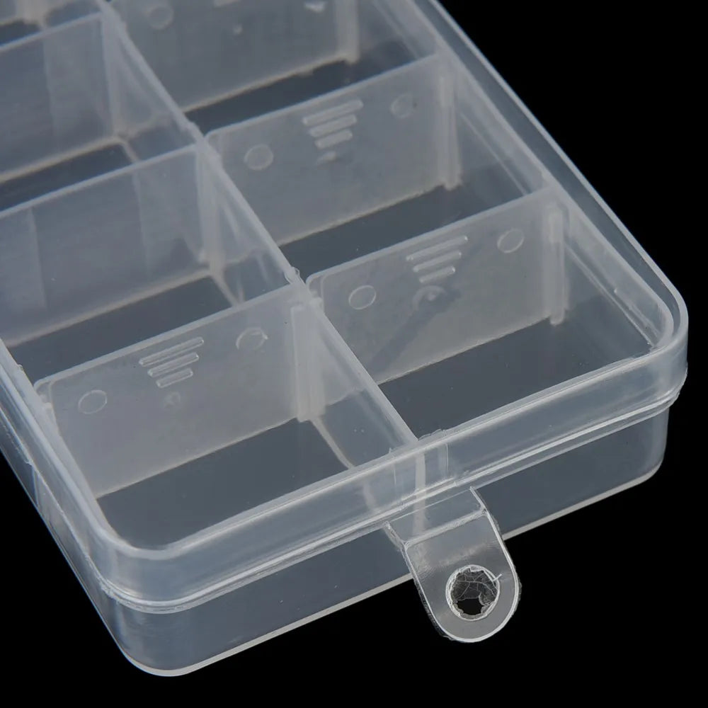 10 Grid Adjustable Organizer For Jewelry Compartments Plastic Transparent Jewel Bead Case Cover Box Storage Container