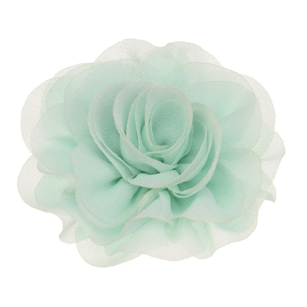 12PCS  Chiffon Ruffles Hair Flower 7cm Chiffon Flowers Hair Accessories Fashion Accessory Wedding decoration flower for Headband