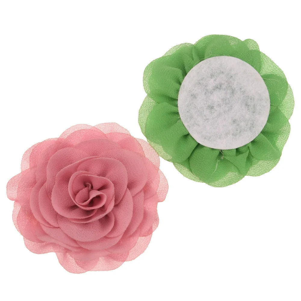 12PCS  Chiffon Ruffles Hair Flower 7cm Chiffon Flowers Hair Accessories Fashion Accessory Wedding decoration flower for Headband