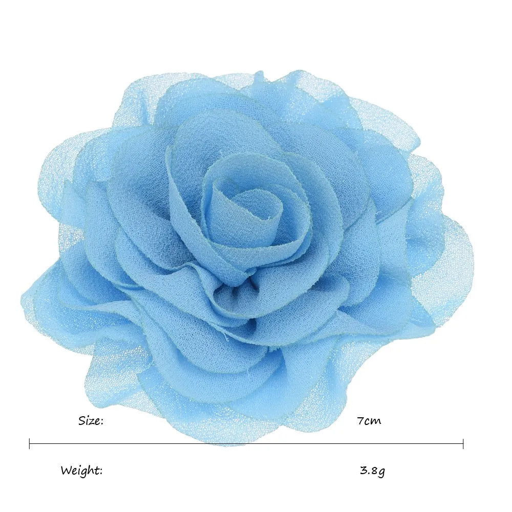 12PCS  Chiffon Ruffles Hair Flower 7cm Chiffon Flowers Hair Accessories Fashion Accessory Wedding decoration flower for Headband