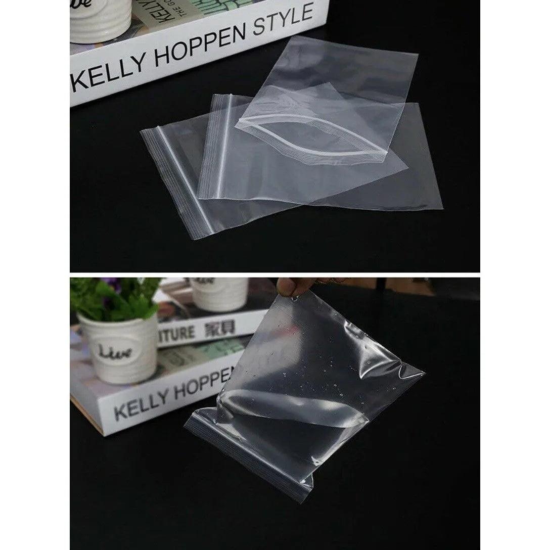 100Pcs Small Clear Vacuum Bags Plastic Baggies Baggy Grip Self Seal Resealable ZipLock For Kitchen Food Mini Tool Parts Storage