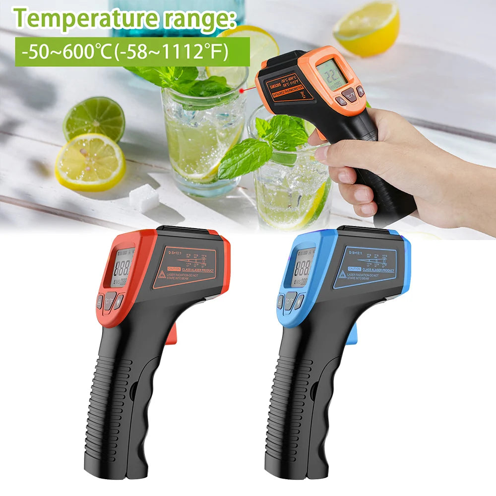 -50~600°C Digital LCD Industrial Electronic Thermometer NonContact Infrared Thermometer Laser Temperature Meter Gun Laser Point