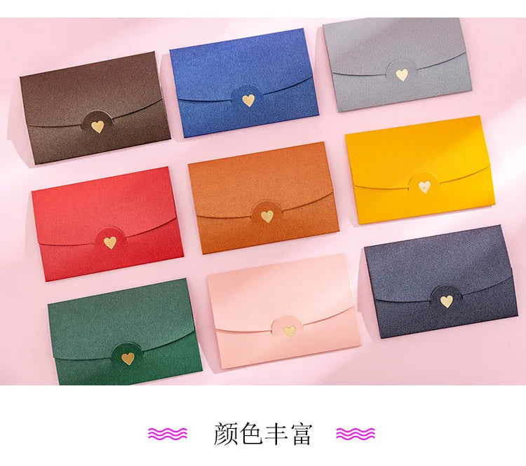 (10 Pieces/Lot) 10.5*7CM Color Retro Bronzing Mini Envelopes Iridescent Paper Love Letter Invitation Envelope