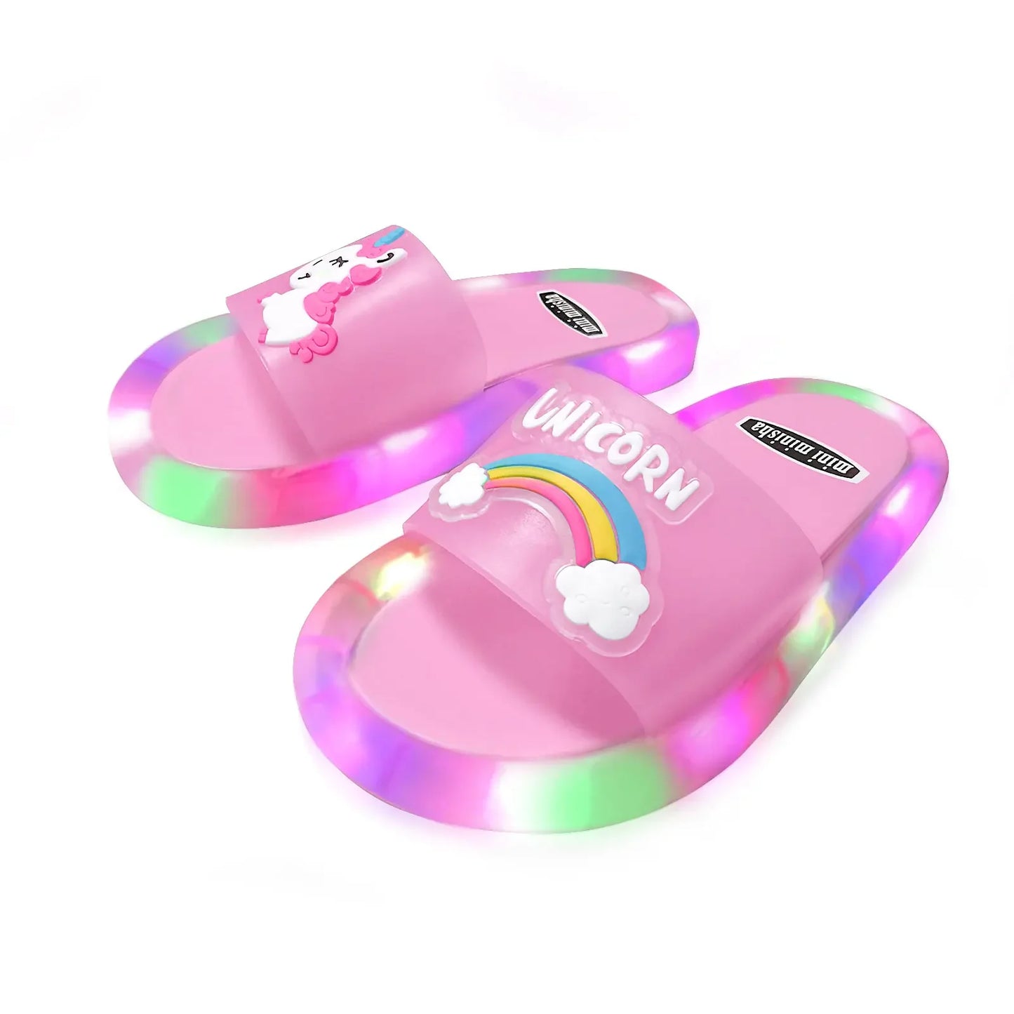 슬리퍼 Kids Shoe Fashion LED Luminescent Children's Slippers Summer New Cartoon Crystal Shoes Girls/boys Sandals Flip Flops