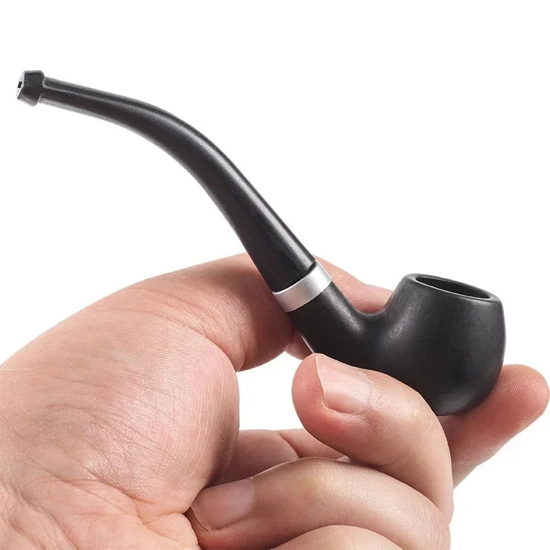 120mm Black Wood Curved Vintage Household Merchandises Smoking Accessories Cigar Cigarette Pipes Tobacco Pipe