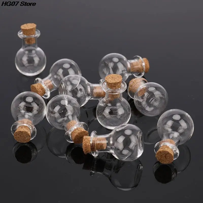 10 Pcs Glass Bottles Miniature Potion Bottle Mini Cork Glass Vials Wedding DIY Mini Drift Bottle Wishing Bottle Perfume Bottle