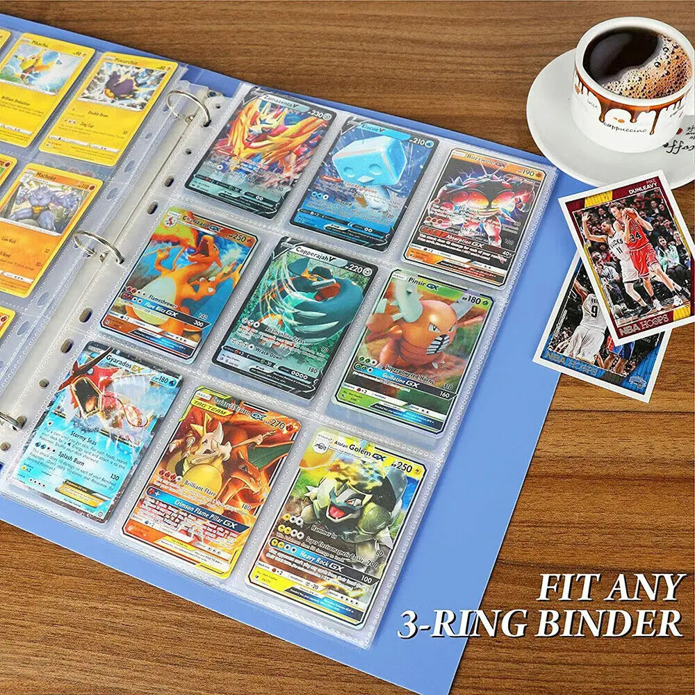 10/20/30Pcs Card Binder Sleeves Double Side 9-Pocket Transparent Cards Page Protector for Magical Trading Game Sheets