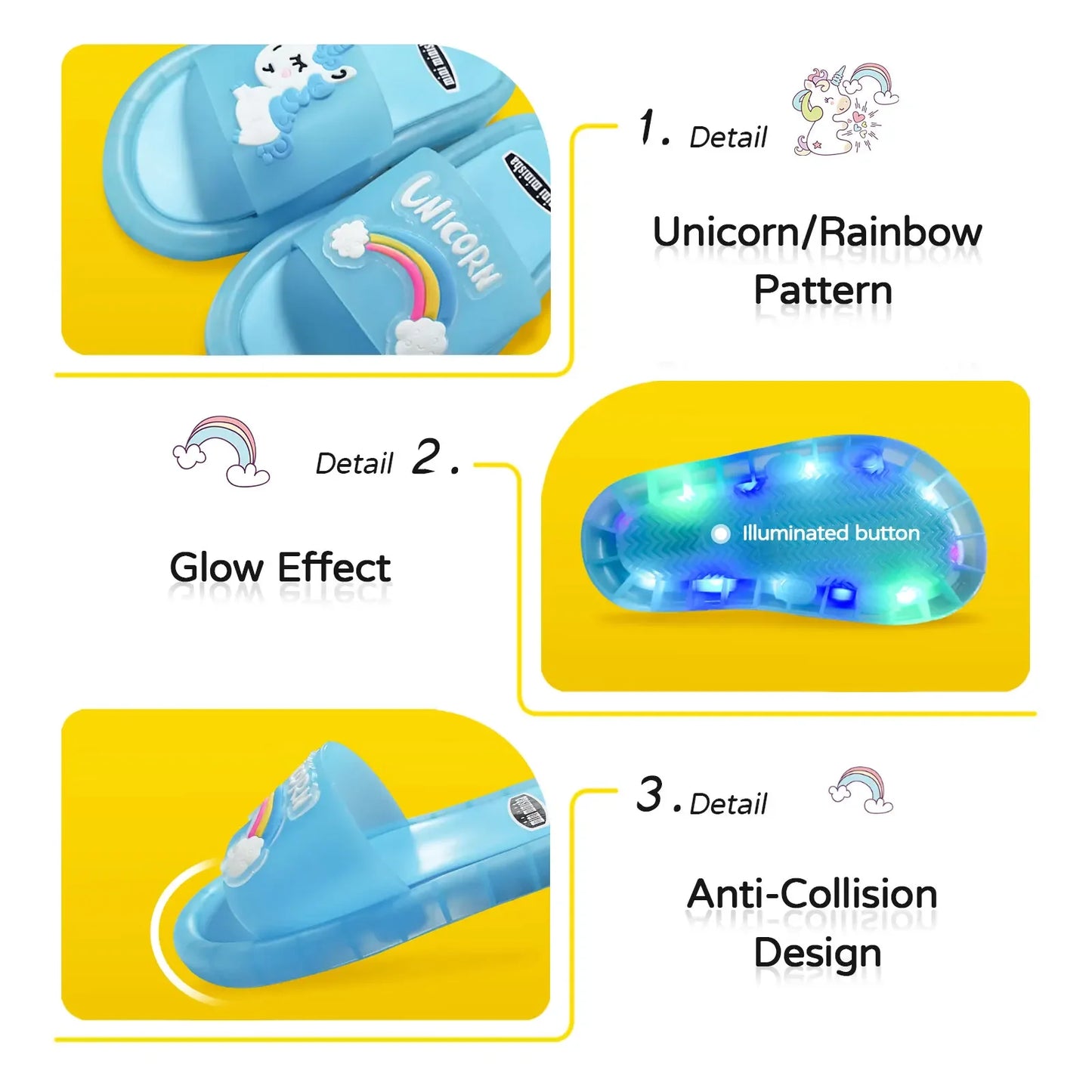 슬리퍼 Kids Shoe Fashion LED Luminescent Children's Slippers Summer New Cartoon Crystal Shoes Girls/boys Sandals Flip Flops