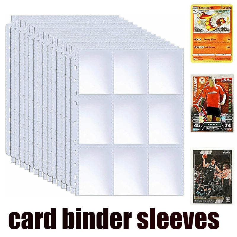 10/20/30Pcs Card Binder Sleeves Double Side 9-Pocket Transparent Cards Page Protector for Magical Trading Game Sheets