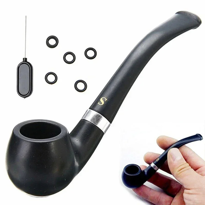 120mm Black Wood Curved Vintage Household Merchandises Smoking Accessories Cigar Cigarette Pipes Tobacco Pipe