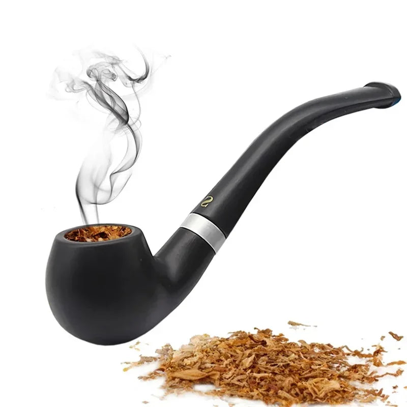 120mm Black Wood Curved Vintage Household Merchandises Smoking Accessories Cigar Cigarette Pipes Tobacco Pipe