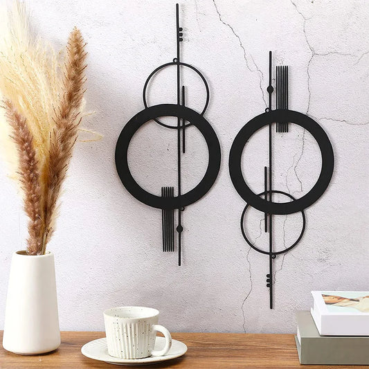 1/2pcs Metal Wall Decor Hanging Wall Art Minimalist Abstract Hollow Vertical Decorations Wall Sculptures Geometric Wall Hanging