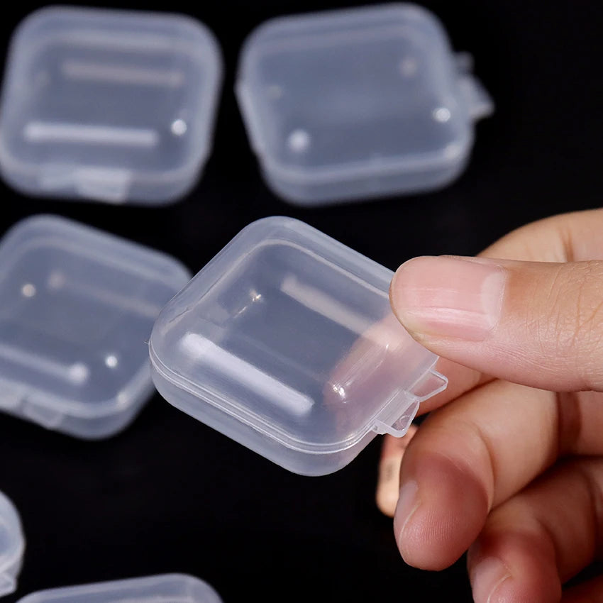 1/10/30PCS Square Round Plastic Transparent Box Small Items Sundries Organizer Case Jewelry Beads Container Storage Accessories