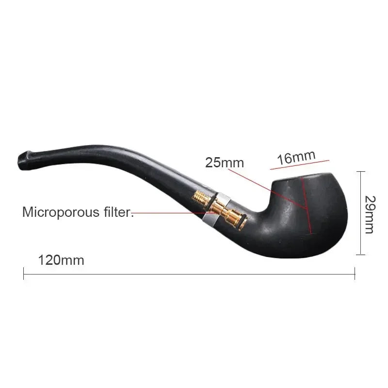 120mm Black Wood Curved Vintage Household Merchandises Smoking Accessories Cigar Cigarette Pipes Tobacco Pipe