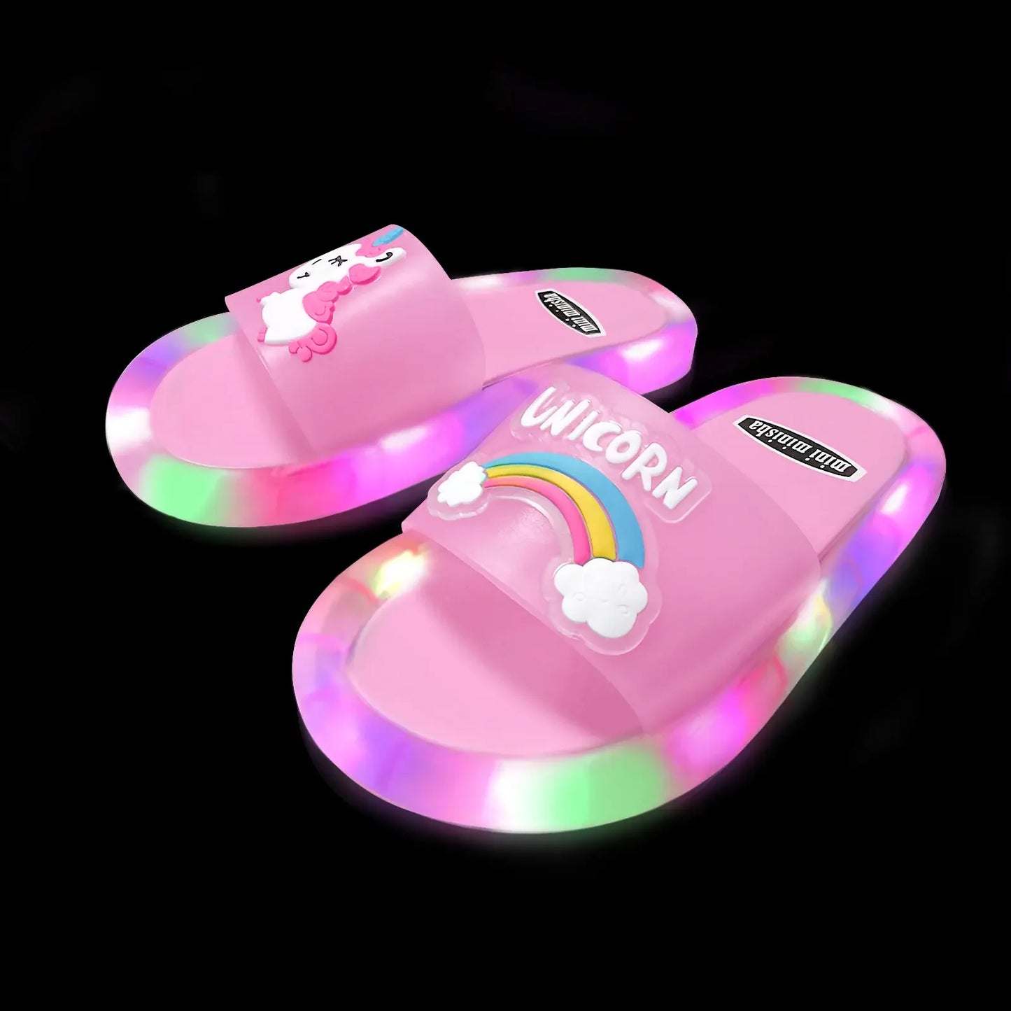 슬리퍼 Kids Shoe Fashion LED Luminescent Children's Slippers Summer New Cartoon Crystal Shoes Girls/boys Sandals Flip Flops