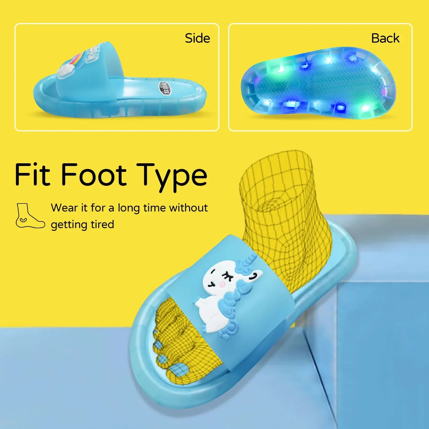 슬리퍼 Kids Shoe Fashion LED Luminescent Children's Slippers Summer New Cartoon Crystal Shoes Girls/boys Sandals Flip Flops