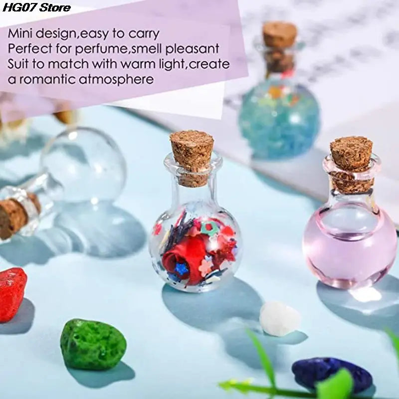 10 Pcs Glass Bottles Miniature Potion Bottle Mini Cork Glass Vials Wedding DIY Mini Drift Bottle Wishing Bottle Perfume Bottle