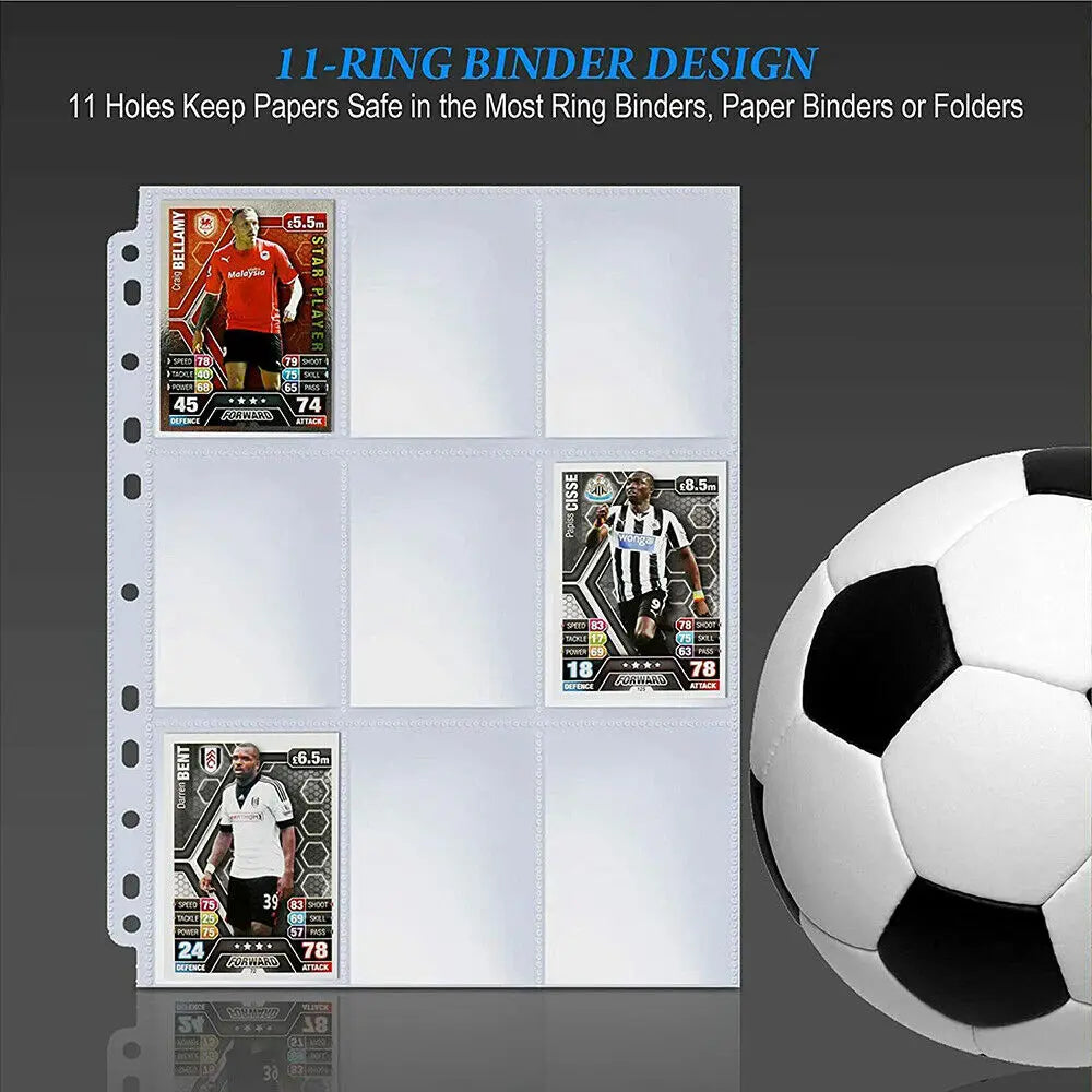 10/20/30Pcs Card Binder Sleeves Double Side 9-Pocket Transparent Cards Page Protector for Magical Trading Game Sheets