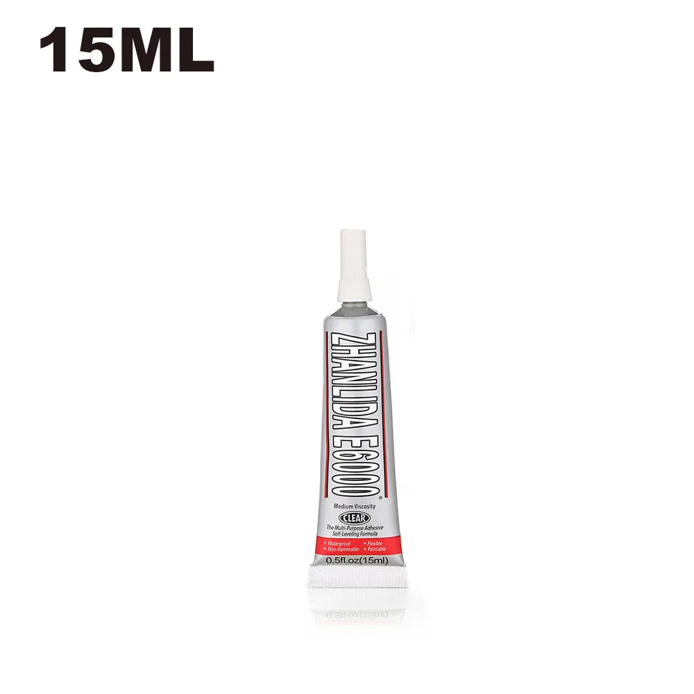 10p 25ml Industrial ZHANLIDAE6000 Strong Adhesive for DIY Diamond Canvas Metal Fabric Crystal Glass Transparent Natural Curing