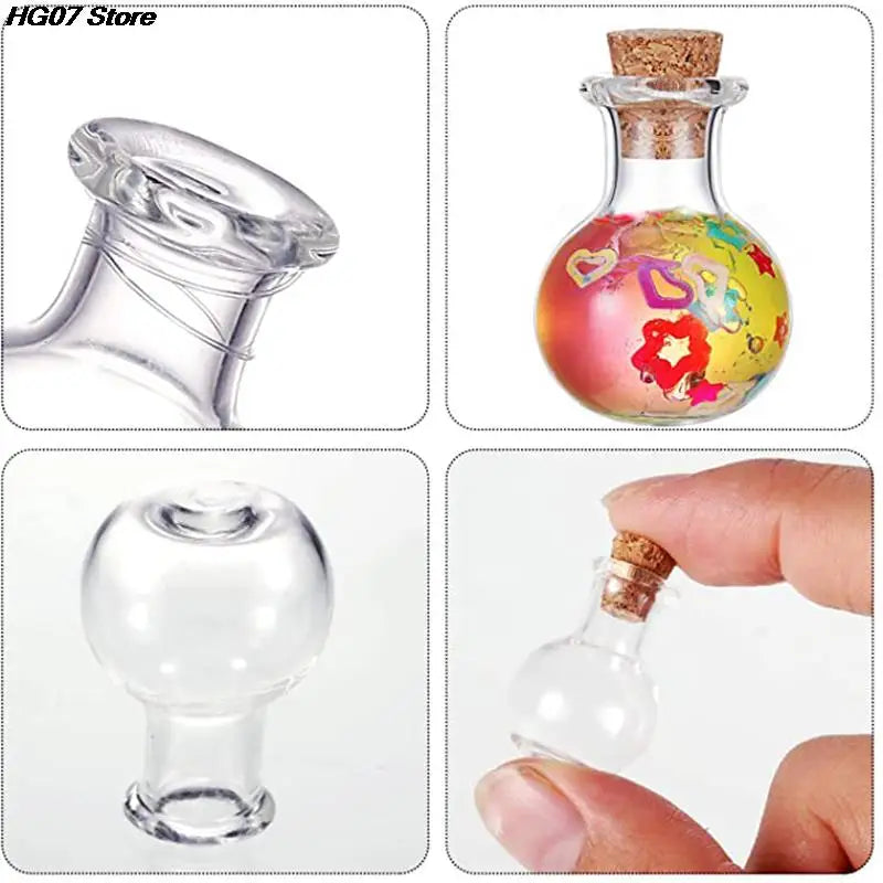 10 Pcs Glass Bottles Miniature Potion Bottle Mini Cork Glass Vials Wedding DIY Mini Drift Bottle Wishing Bottle Perfume Bottle