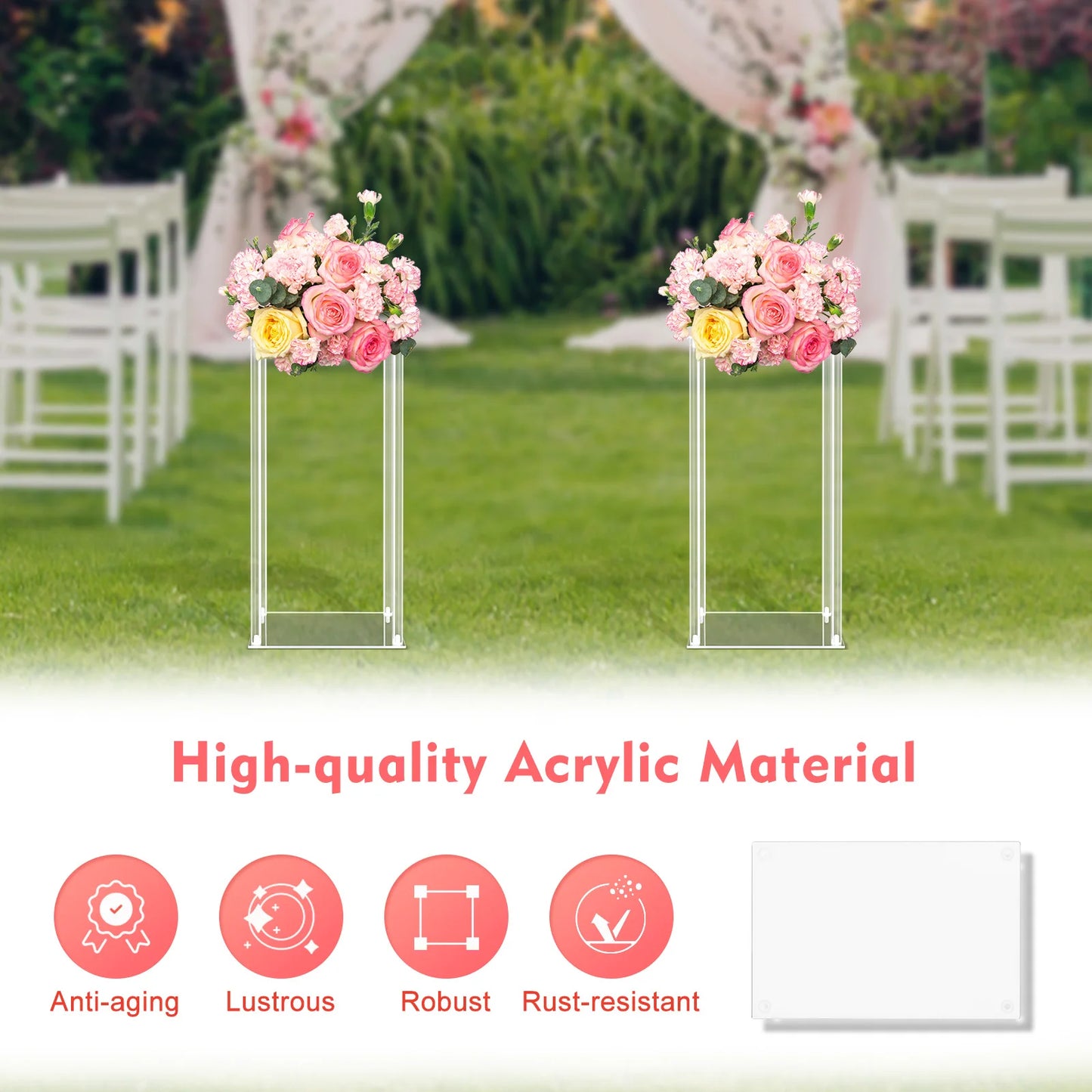 10PCs Acrylic Flower Vase Clear Centerpiece Stand for Wedding Reception Table Decoration Clear Display Rack Luxury Floral