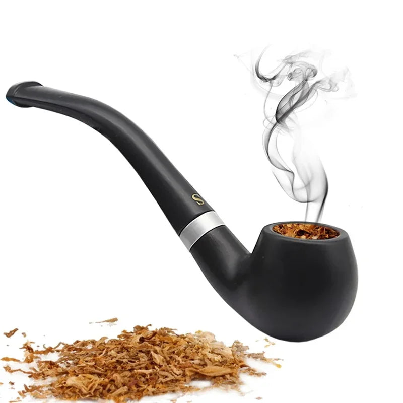 120mm Black Wood Curved Vintage Household Merchandises Smoking Accessories Cigar Cigarette Pipes Tobacco Pipe